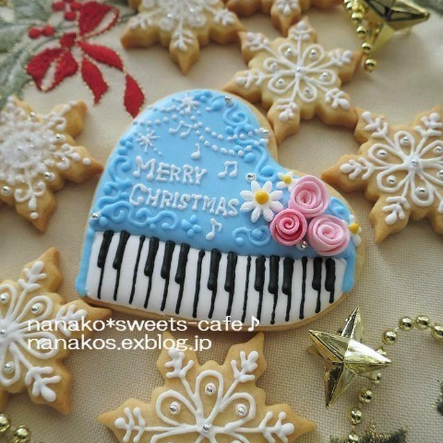 クリスマス＊雪とピアノ＊アイングクッキー