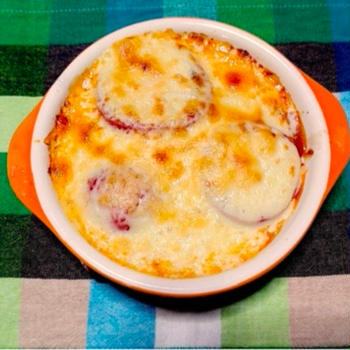 【晩御飯のご提案】茄子とトマトのミートグラタン