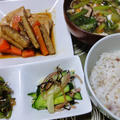 【肌寒い日に】豆腐と野菜のとろみスープ＆鶏ムネ肉とごぼうの炒め煮