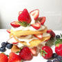 糖質オフ！SNSで大人気♪クラウドブレッドのパンケーキタワー【#簡単レシピ#スイーツ】