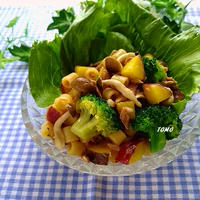秋野菜で♪ピエトロ　AGNESI（アネージ）ディターリリーシ　de　さつま芋とぶなしめじのパスタサラダ