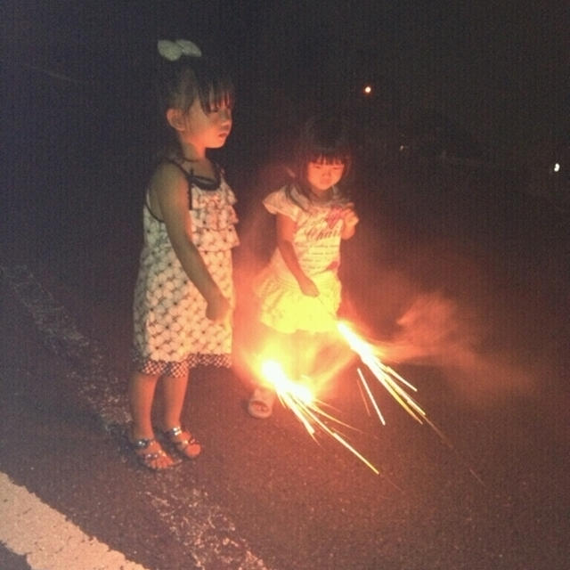 花火と水遊び☆
