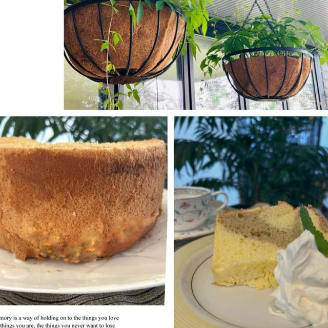 ティータイムスイーツはちょっと大人向けのノンオイルコーヒーマーブルシフォンケーキ・・