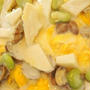 旬の浅蜊と筍のマリアージュ、浅蜊と筍の豆乳クリーム・オムライスと鰆の塩麹燻製
