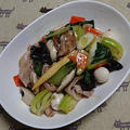 豚肉とチンゲン菜他の中華風炒め煮