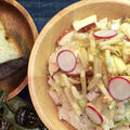 【かんたんレシピ】鶏むね肉とリンゴと新キャベツのサラダ