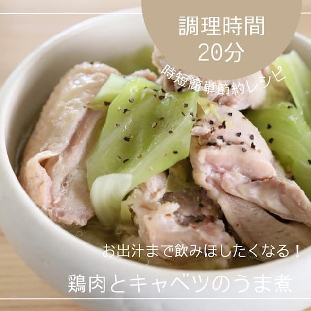 ほっとするやさしい味わいでうまみがあふれる！時短節約レシピ「鶏肉とキャベツのうま煮」