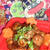鶏肉とマッシュルームの赤ワイン煮＆もやしと大葉の梅マヨサラダ（お家カフェ）