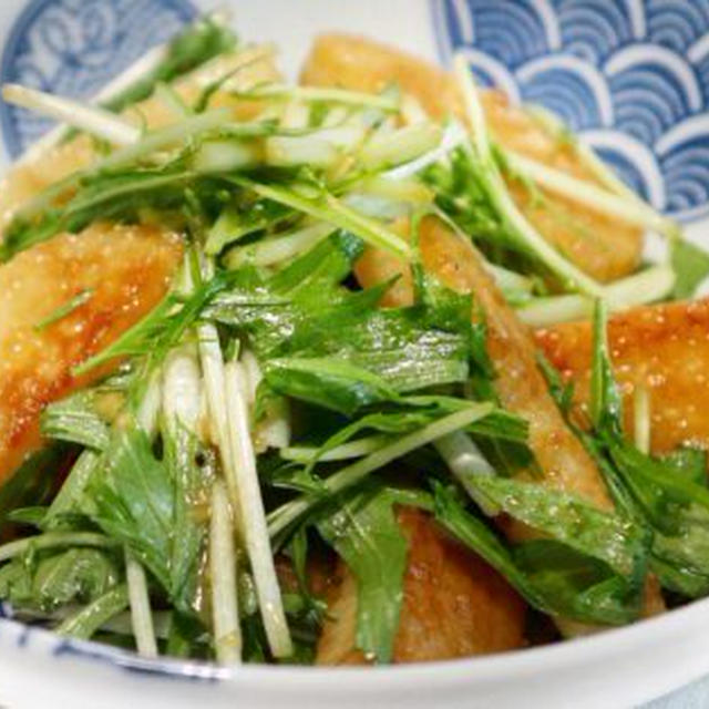 焼き長芋と水菜のワサビぽん酢和えの簡単レシピ