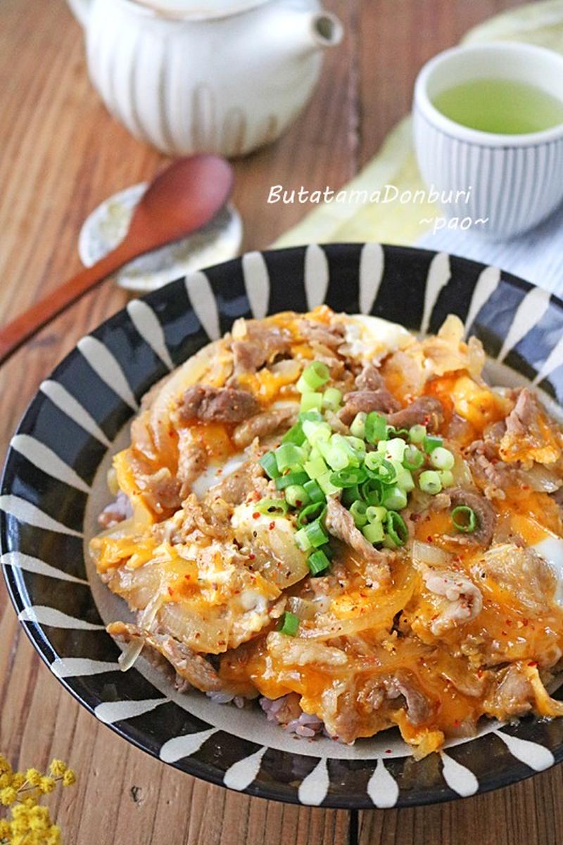 とろとろ半熟卵の豚玉どんぶり♪豚小間でパパっとおうちランチ！連載