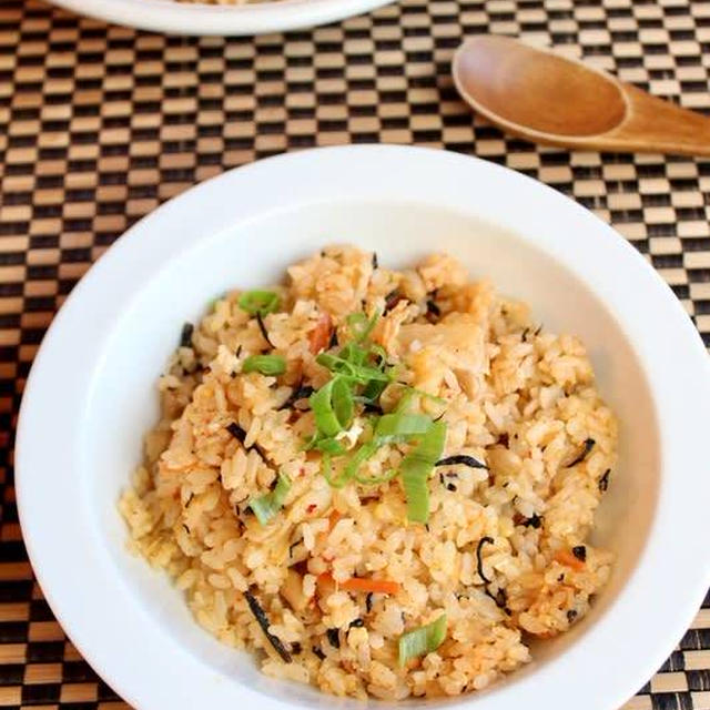 ひじきの煮物でキムチチャーハン