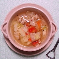 アジアン風味の具だくさんスープ♪ #香りソルト #アジアンミックス #ハウス食品 #スープ