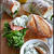 サーモンサンド ランチ**baked salmon w/tratziki dip