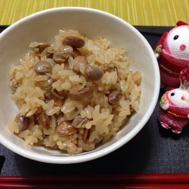 節分の日も♪でない日も♪『福豆とちりめんじゃこの炊き込みご飯』☆ 炊飯器におまかせ♪♪