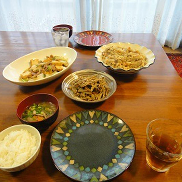 １０月１０日の夕飯　***　茶色い夕飯　***
