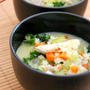 Sake Kasu Chicken Soupお花のパスタ入り酒粕チキンスープ