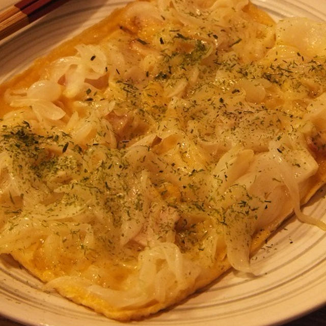 卵焼き器で今が旬の新たまねぎのﾌﾜﾄﾛお焼き