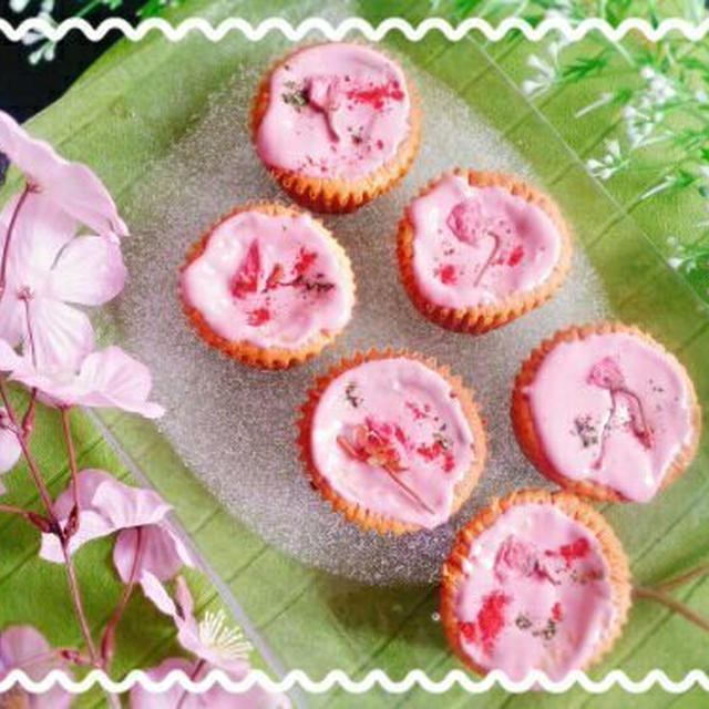 ✿桜カップケーキde季節を楽しむ♪洋菓子なのに和テイスト✿