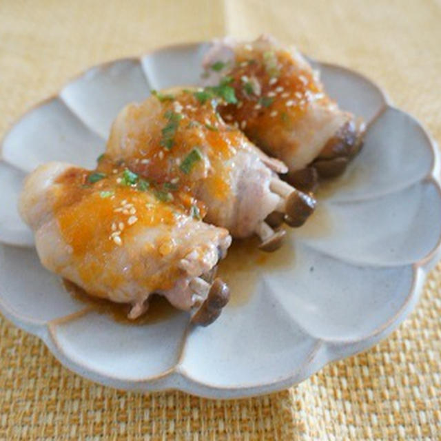 しめじの豚バラ肉巻きおろしゆず風味と一汁三菜まごわやさしい献立　