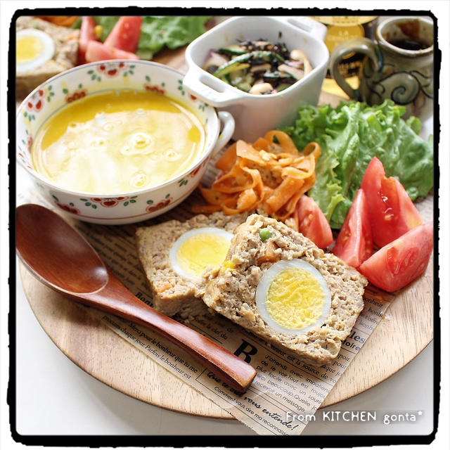 ミートローフtoひじきのマリネdeワンプレートごはん