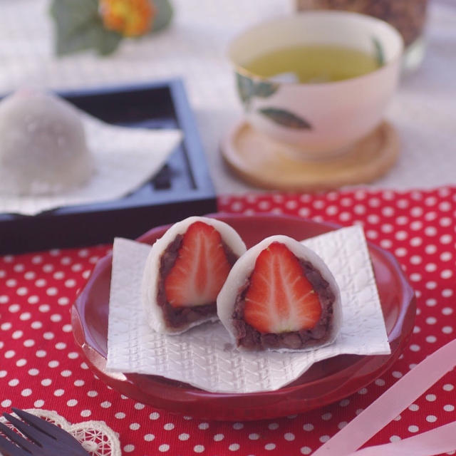春の心を落ち着かせるいちご大福