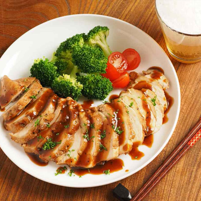 近日公開、鶏むね肉1㎏とフライパンで作り置きソースサラダチキン