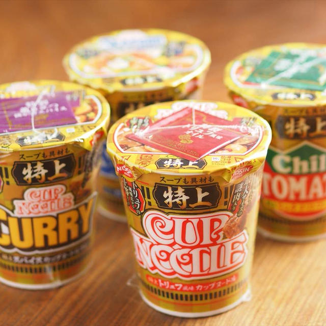 特上カップヌードル、チリトマト、シーフード、カレー、4品食べました！私が気に入ったのは・・・・