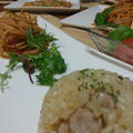 ソーセージピラフ&トマツナパスタ&ピザの夕食♪