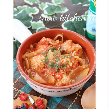ふわふわ鶏団子のトマト煮☆