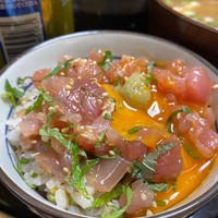 キハダマグロのユッケ丼風〜♡