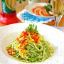 彩り野菜とズッキーニのペーストパスタ☆パスタキャップ！！