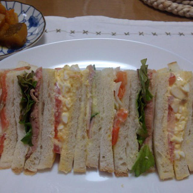 カボチャとサンドイッチ