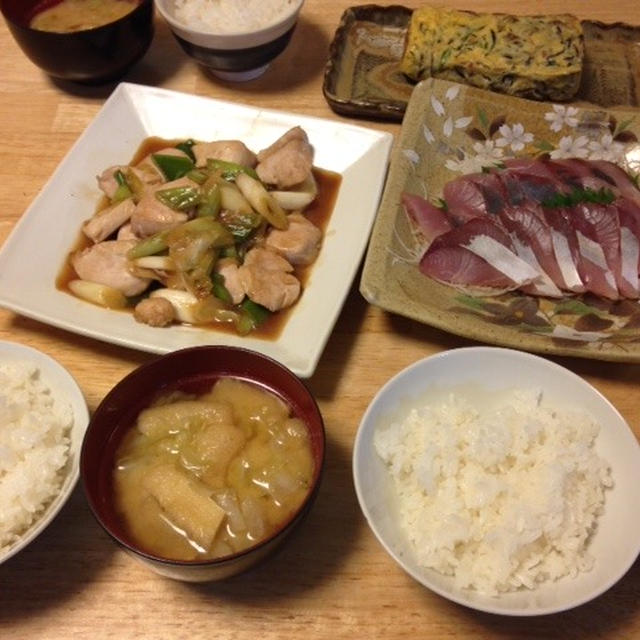 昨夜は鶏とねぎの照り焼きなど～