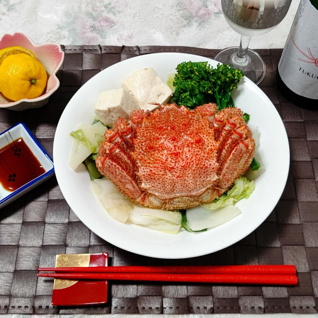 ☆毛ガニと有機野菜の蒸し焼き☆