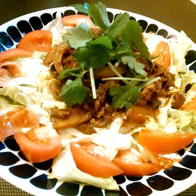 【ミツカン追いがつおつゆ】で 夏野菜と豚肉の華麗なサラダうどん♡