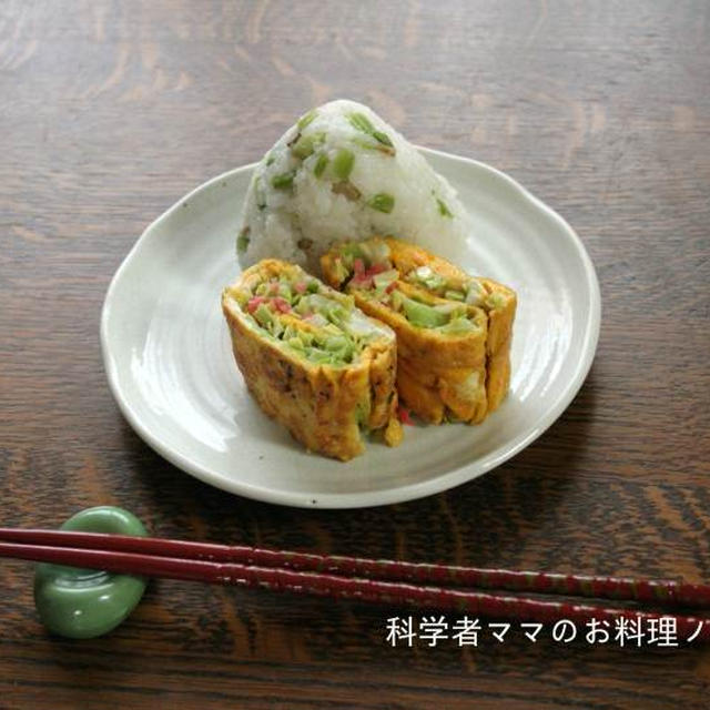シャキシャキキャベツと紅ショウガの卵焼きで朝ごはん☆