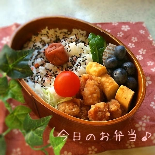 鶏の唐揚げ弁当♪2014.8.11