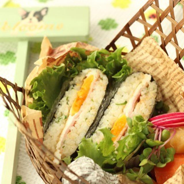 カフェ弁当☆おにぎらず弁当（手順付）