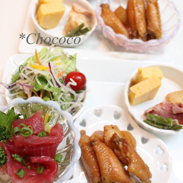 鶏手羽先と長芋のうま煮　あちーがスッキリな一日