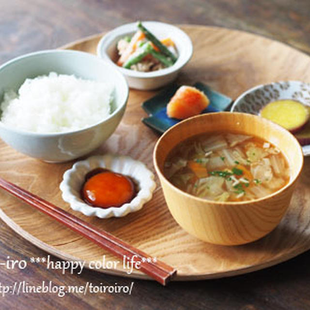 卵黄の醤油漬けと、朝食