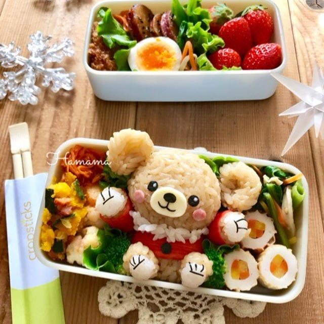 《キャラ弁》モカのクリスマスのお弁当♡作り方♡最近作ったもの