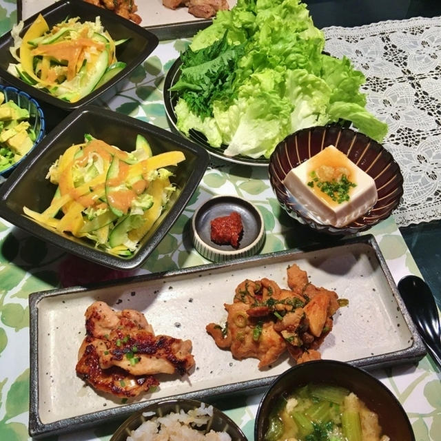 鶏焼肉の献立
