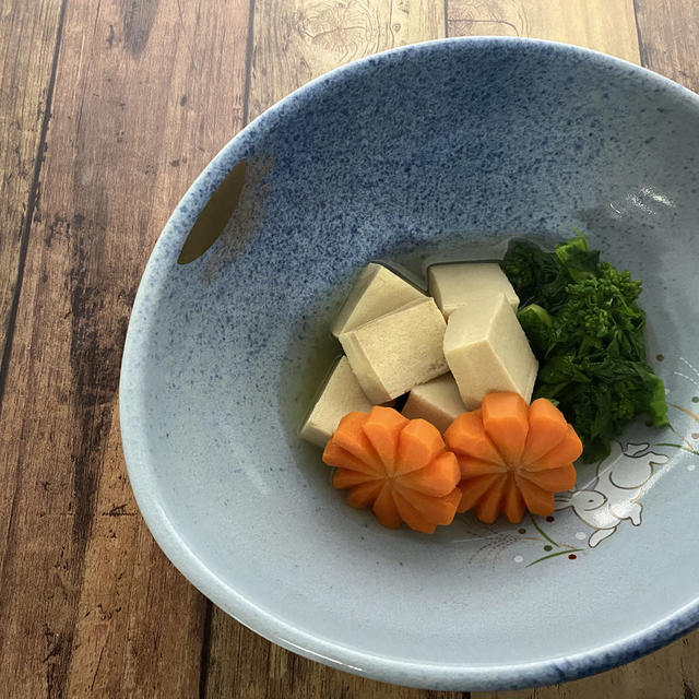 高野豆腐と菜の花のさっと煮