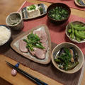 塩豚のシンプルネギ焼きの晩ご飯　と　我が家のガクアジサイいろいろ♪
