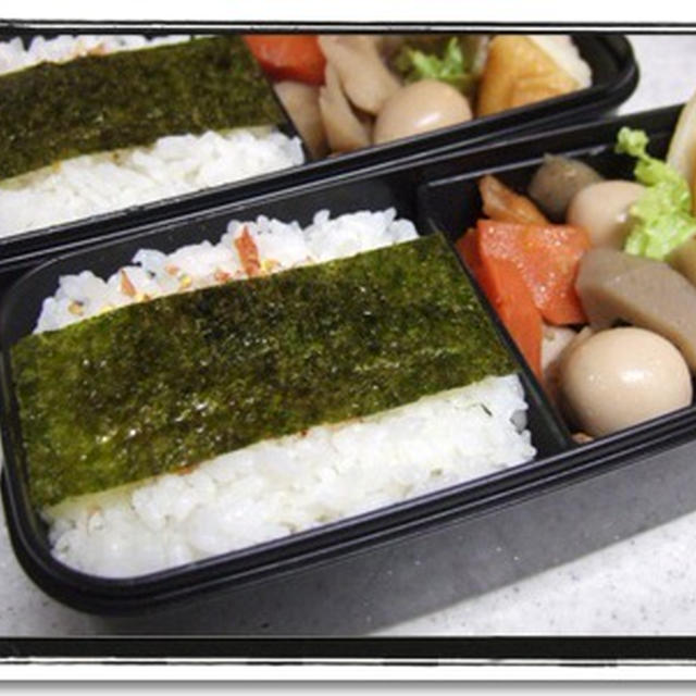 弁当職人★海苔弁当と筑前煮で和風に。