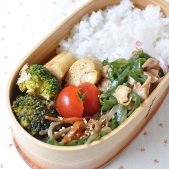 青椒肉絲風弁当