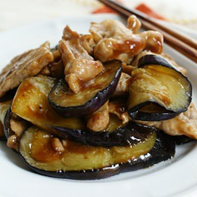 豚肉と茄子のピリ辛中華炒め