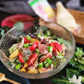 キユーピーハーフを使ってデリサラダ🎵本日のお品書き　葉野菜とグリル野菜のデリサラダ