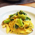 【春色】春野菜のサフランクリームパスタ(〃艸〃)