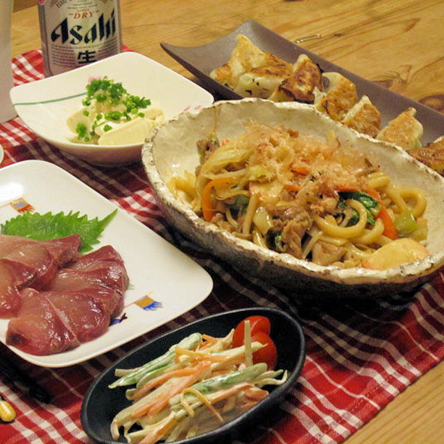 焼き餃子で夜ごはん